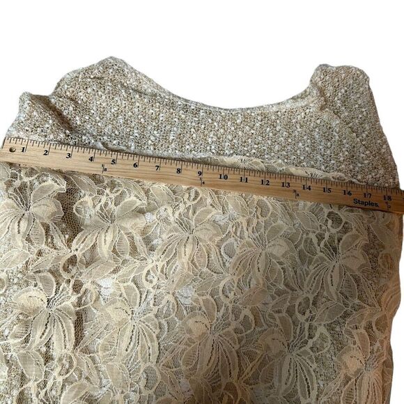Alter’d State Floral Lace Sheer Gold Speck Cream Poncho Style Top Size Small - Picture 11 of 16